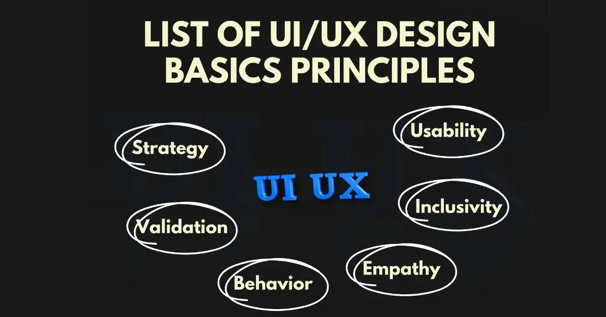 List Of UI/UX Design Basics Principles
