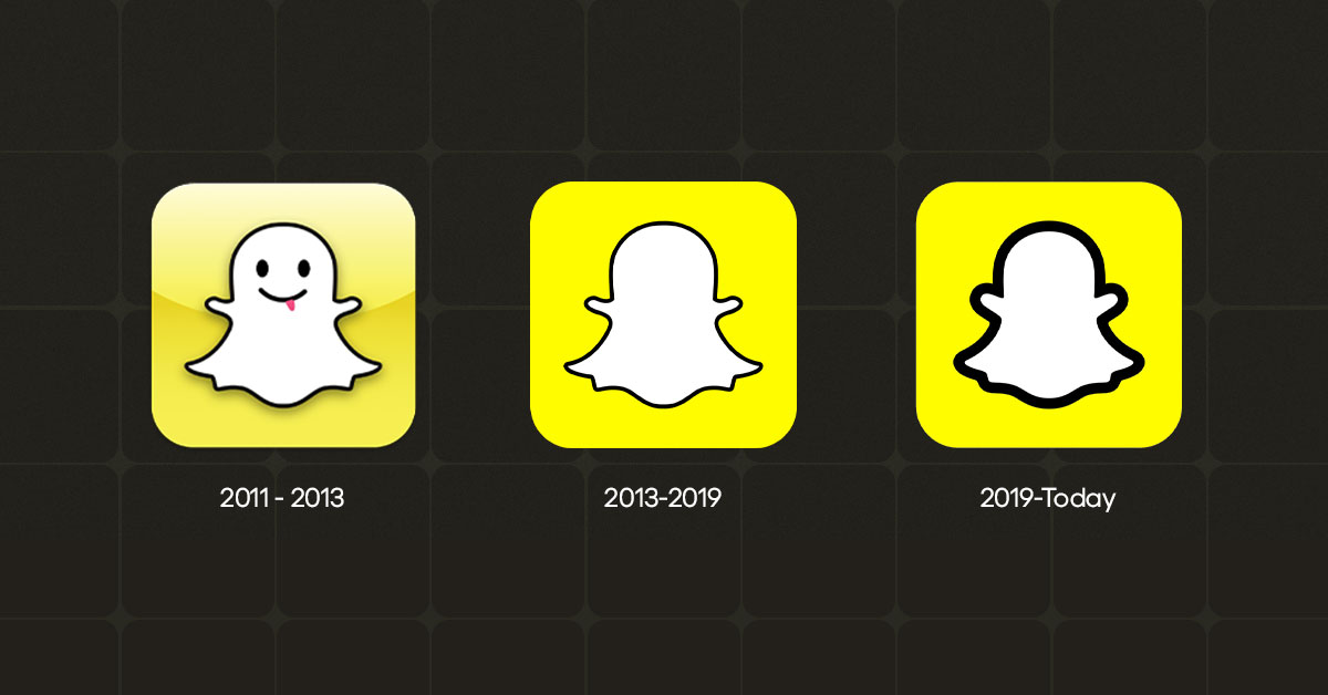 Evolution of Snapchat Ghost Logo