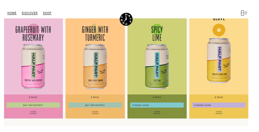 Drink Half Past's Consistent Color Palette