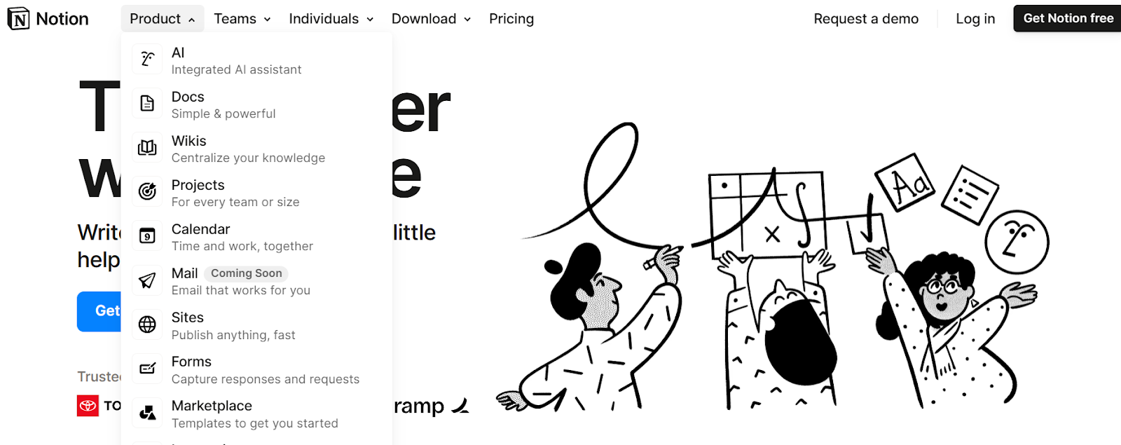  Notion’s Minimalist Onboarding Screen